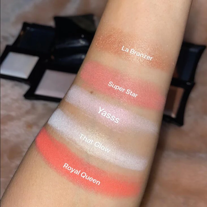 Осветитель Прямая поставка яркий макияж без логотипа глиттер веганский хайлайтер низкий минимальный