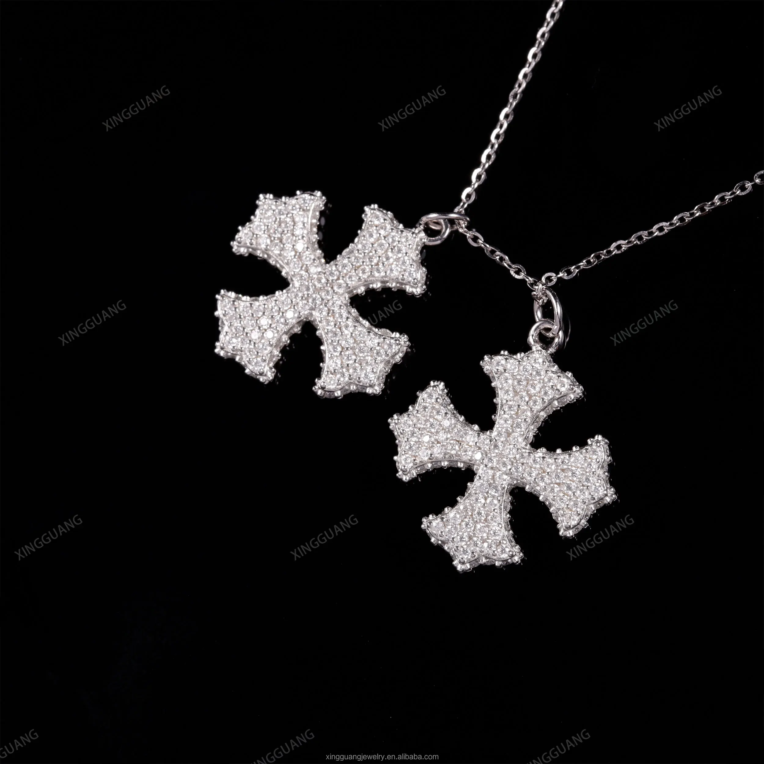 XG glacé flocon de neige diamant pendentifs véritable 925 argent passer  diamant test CRA VVS Moissanite pendentif Fine Jewelry pendentifs