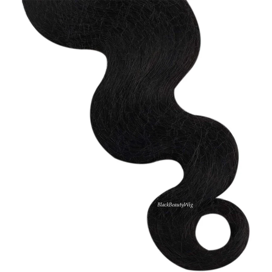 30 Zoll langes, gewelltes Tape in Echthaar-Extensions-Set aus brasilianischem Remy-Haar, Skin Weft-Haar, Klebeband auf dem Haar, 40 Stück, 100 g, Naturschwarz_voghion.com