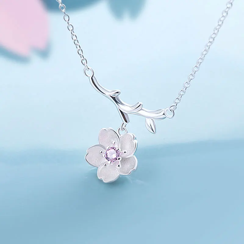 cherry blossom tree necklace