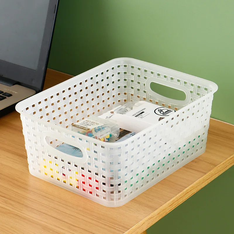 Stapelbarer Weißer Plastik Korb Für Die Organisation Von Schwarz