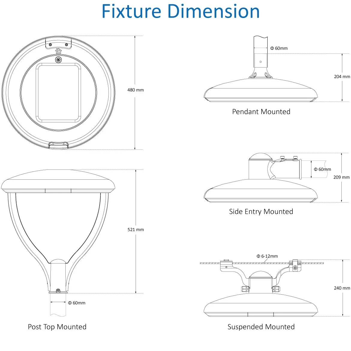 Highend 27w 37w 56w 70w 90w 120w Post Pole Top Installation Led Garden