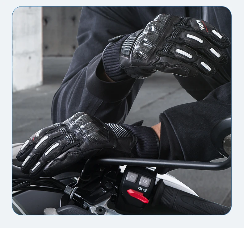 Unisex Riding Gloves Motorcycles Leather Hand Safety Touch Screen Full Finger Hand Gloves For Cycling details