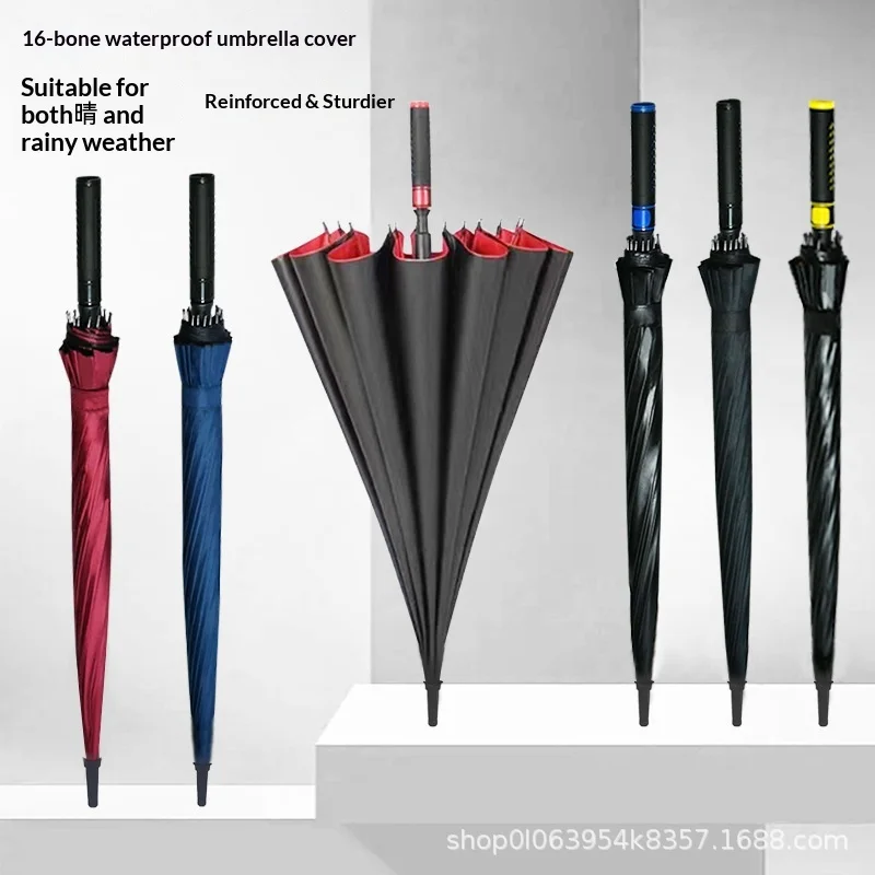 Customized Logo Printed All-Fiber Large Golf Straight-Handled Long-Handle Fully Automatic UPF 50+ UV Protection Umbrella preview 3