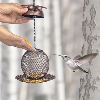 Wholesale Outdoor Courtyard Hummingbird Feeder New Cross-Border Wrought Iron Owl Bird Feeder Party Decorations