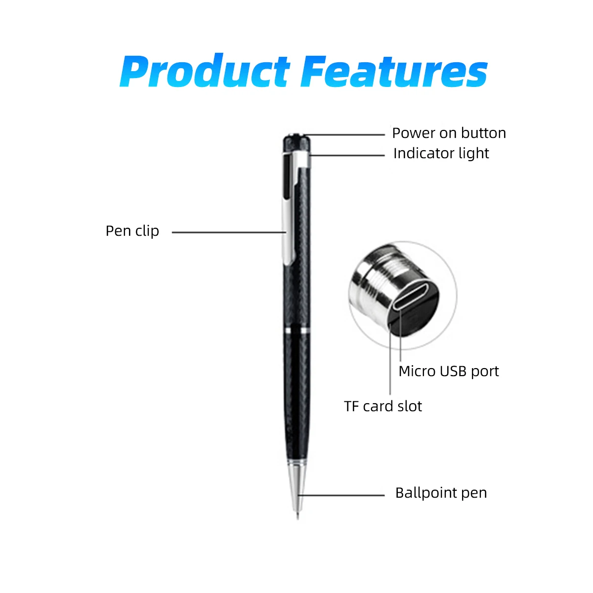 Professional Voice Record Pen Portable Digital Sound Recording Device ...