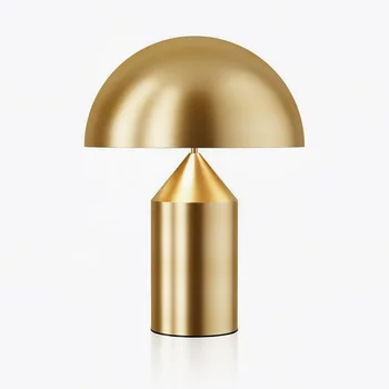 lamp led gold modern luxury decor black gold luxury hotel bedside mushroom table lamps design modern dome metal LED table lamp