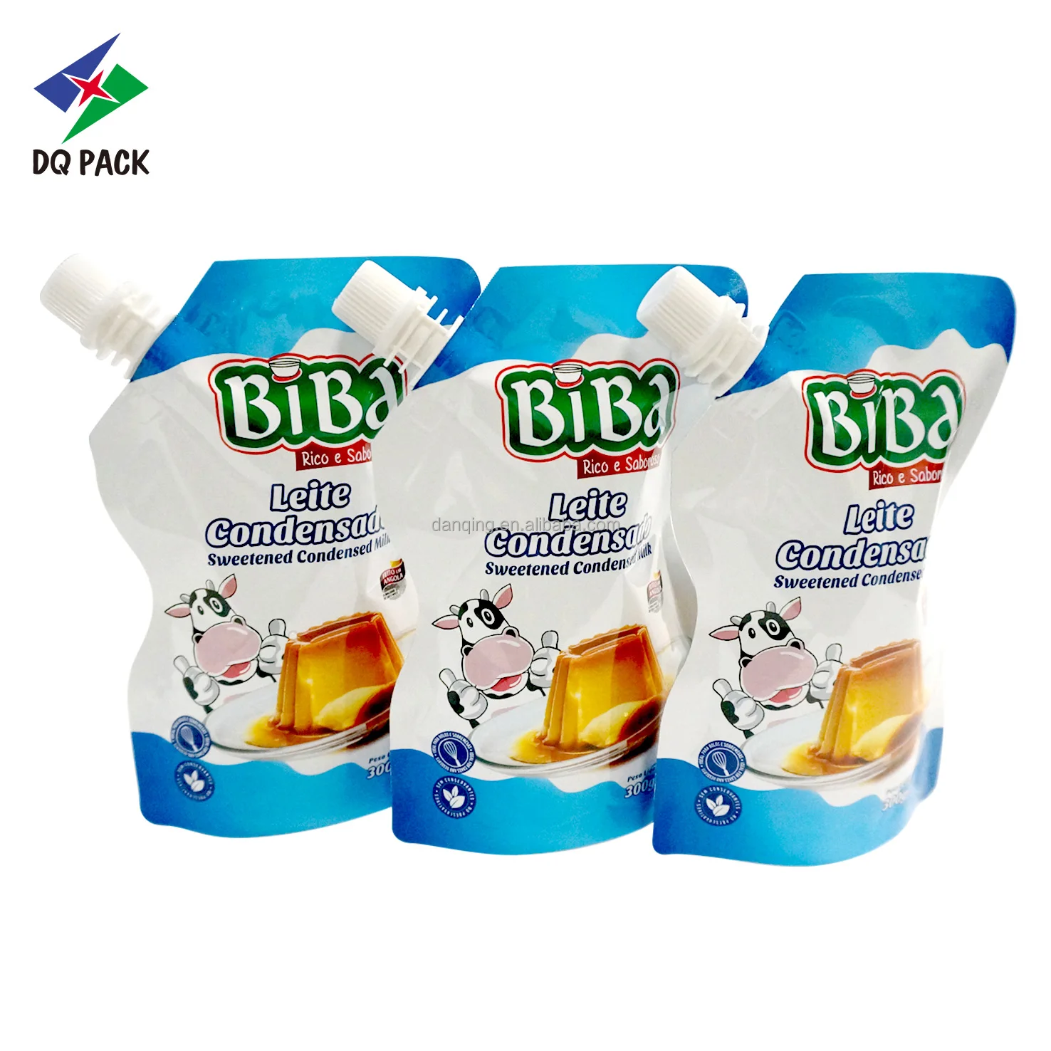 New Products 300g Condensed Milk Resealable Stand Up Liquid Pouch With Corner Spout