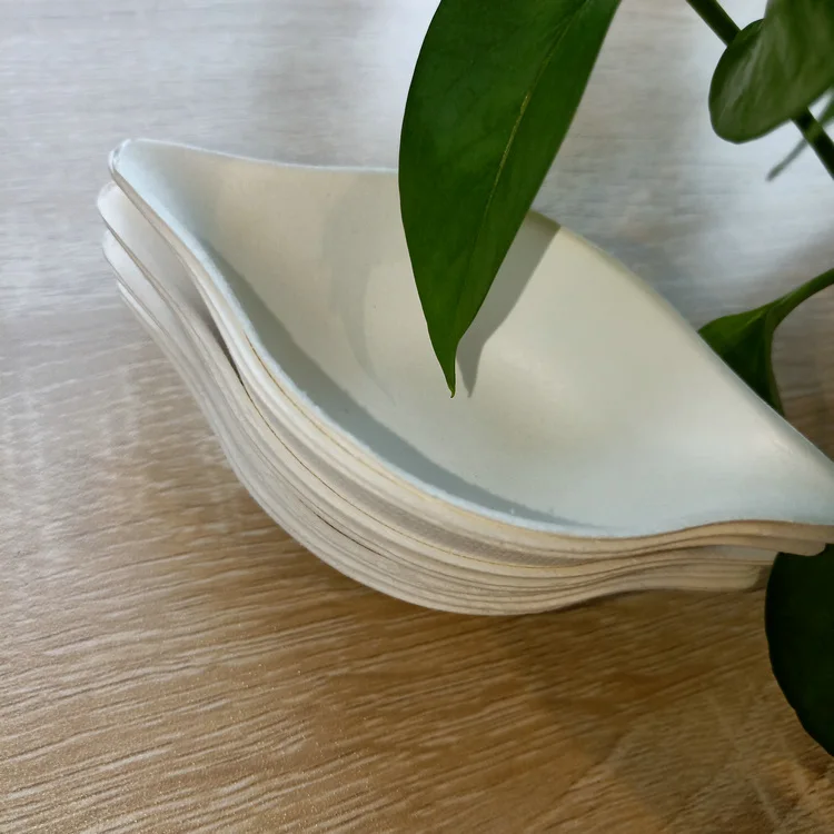 Biodegradable Lemon Shape Appetizer Plate Sugarcane Mini Disposable Plates Bagasse Dessert Plate Sauce Dish