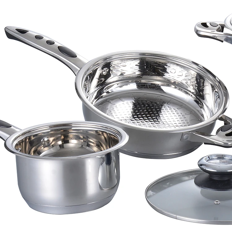 New Design Culinary Comforts Kitchen Cooking Pot Sets Stainless Steel Cookware Sets details