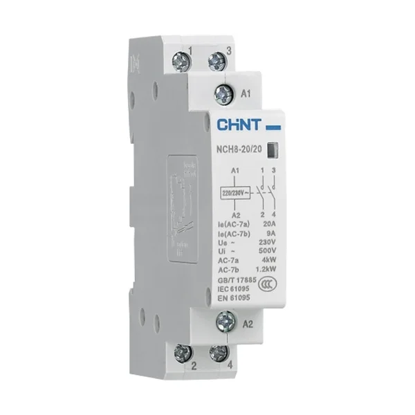 Chint NCH8 20A 25A 40A 63A NCH8-20/20 NCH8-20/11 NCH8-40/20 NCH8-40/40 NCH8-63/40 NCH8-63/22 CHNT Din rail Modular Contactor