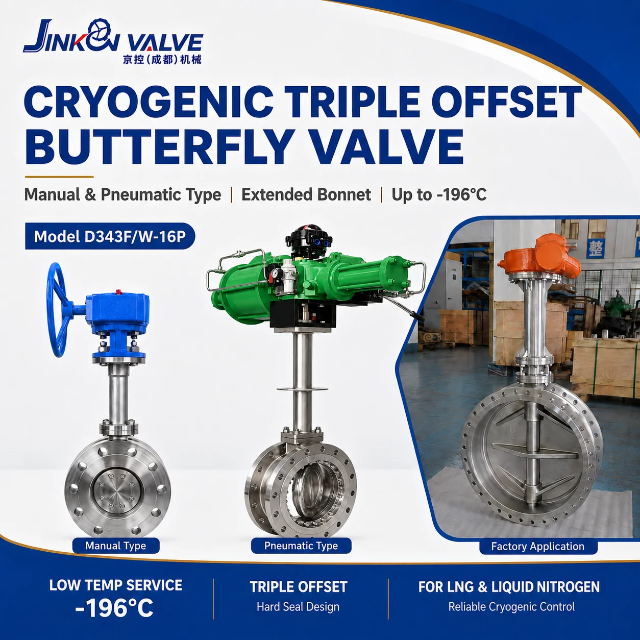 Cryogenic Triple Offset Butterfly Valve -196℃ Stainless Steel Flanged Hard Seal for LNG Liquid Nitrogen Low Temperature Service