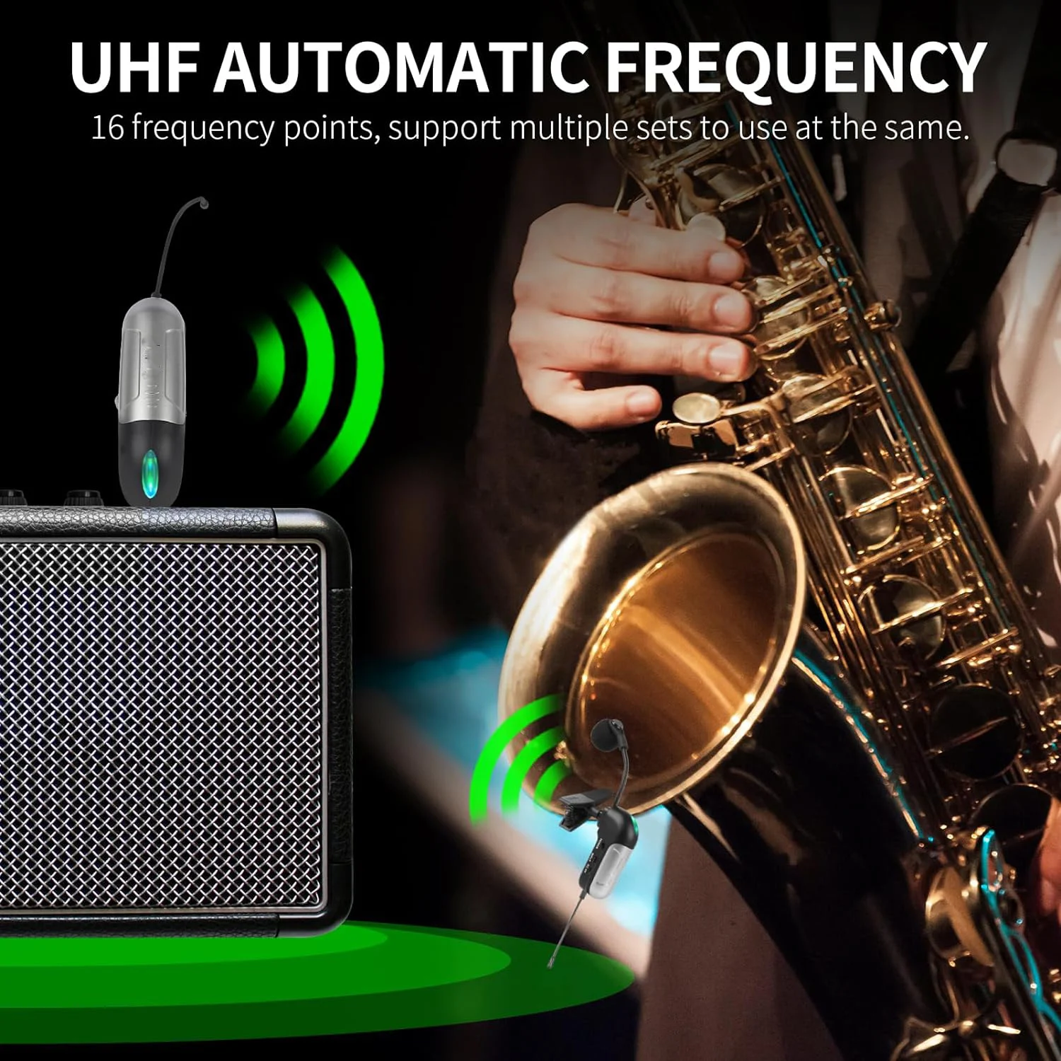 Gpub Kx821 Wireless Saxophone Microphone System Clipon Instrument