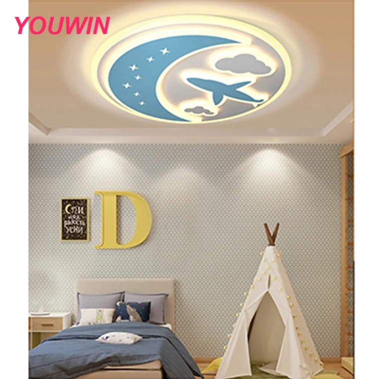 Macaron color airplane cloud children room ceiling light LED high brightness simple cartoon creative bedroom lamp