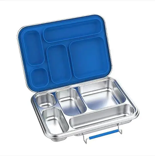 Aohea Eco Friendly Silicone seal board 304 Stainless Steel Metal Kids Bento Box Stainless Steel lunch box