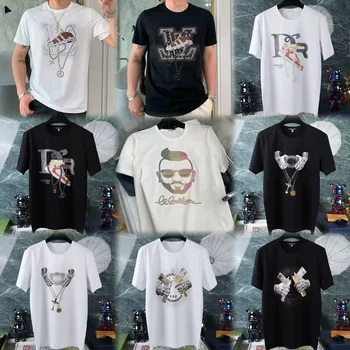 100% Cotton Men's Round Neck T-shirt Inventory New Design Fashion Printing Men's T-shirt High Quality Men's T-shirt