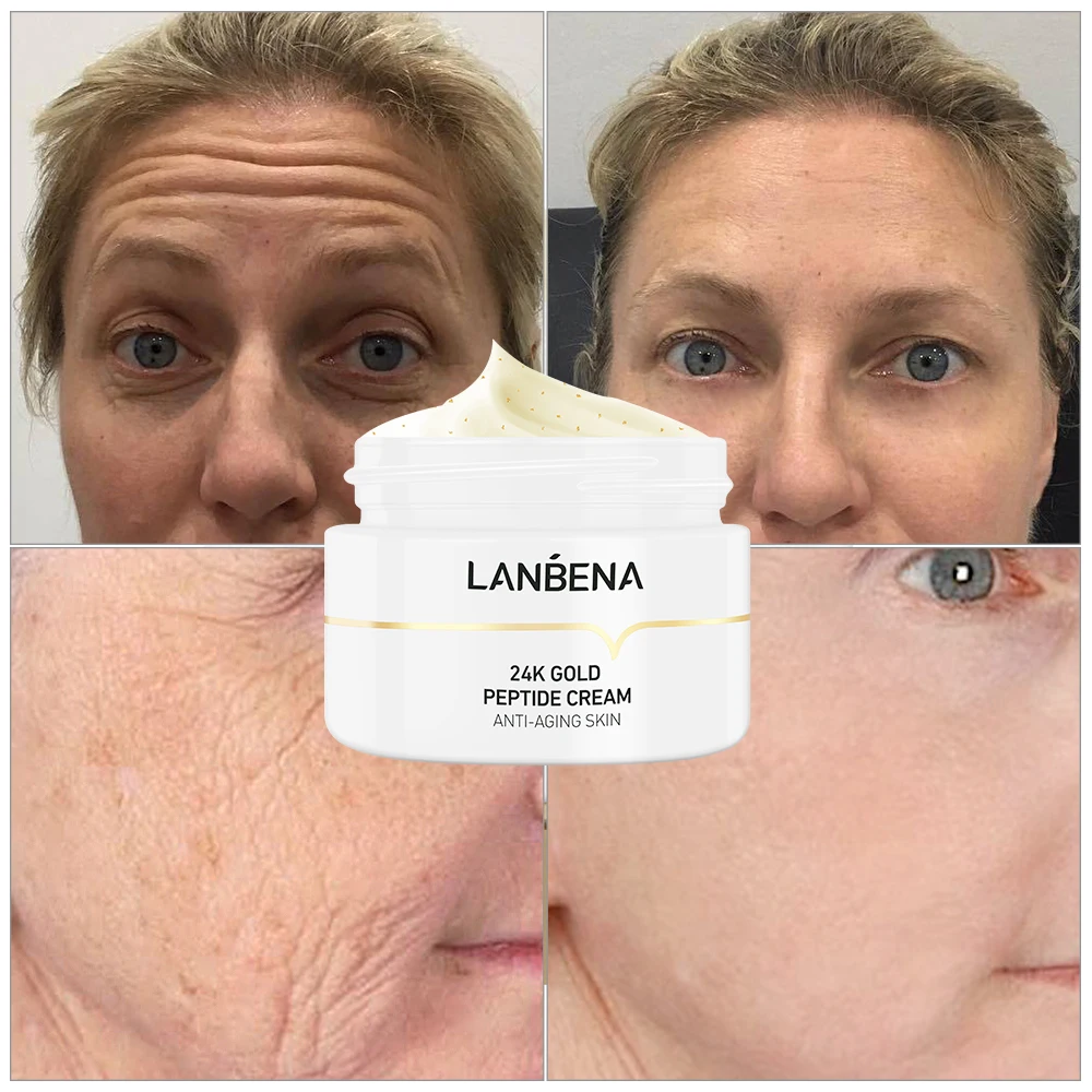 OEM LANBENA 24k Gold Peptide Anti Aging Face Cream Whitening Firming Skin Care Facial Cream