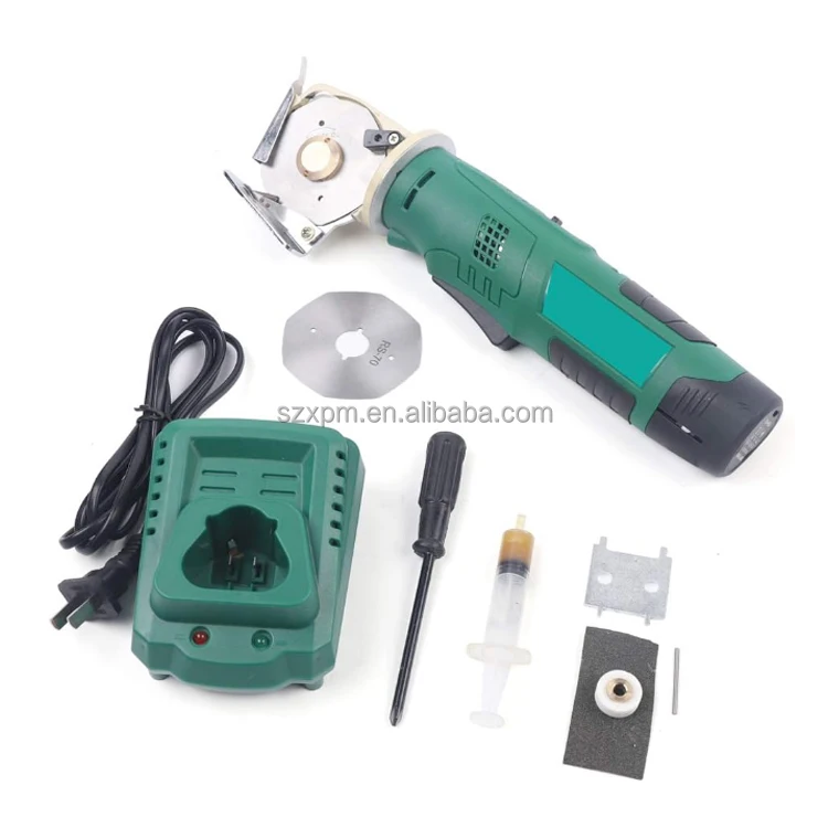 Battery Powered Fabric Cutter Dc 12v Cordless Electric Rotary Scissors Carpet Leather Round