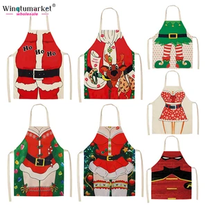 Stylist Print Canvas Aprons Cartoon Cooking Sublimate Cute Women Men Kids Restaurant Chef Christmas Apron Kitchen Custom logo
