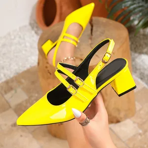 Shoes Women Heels 2026 Summer European Ladies Shoes and Sandals Women's Shoes French Pointed Toe Shoes Women Heels