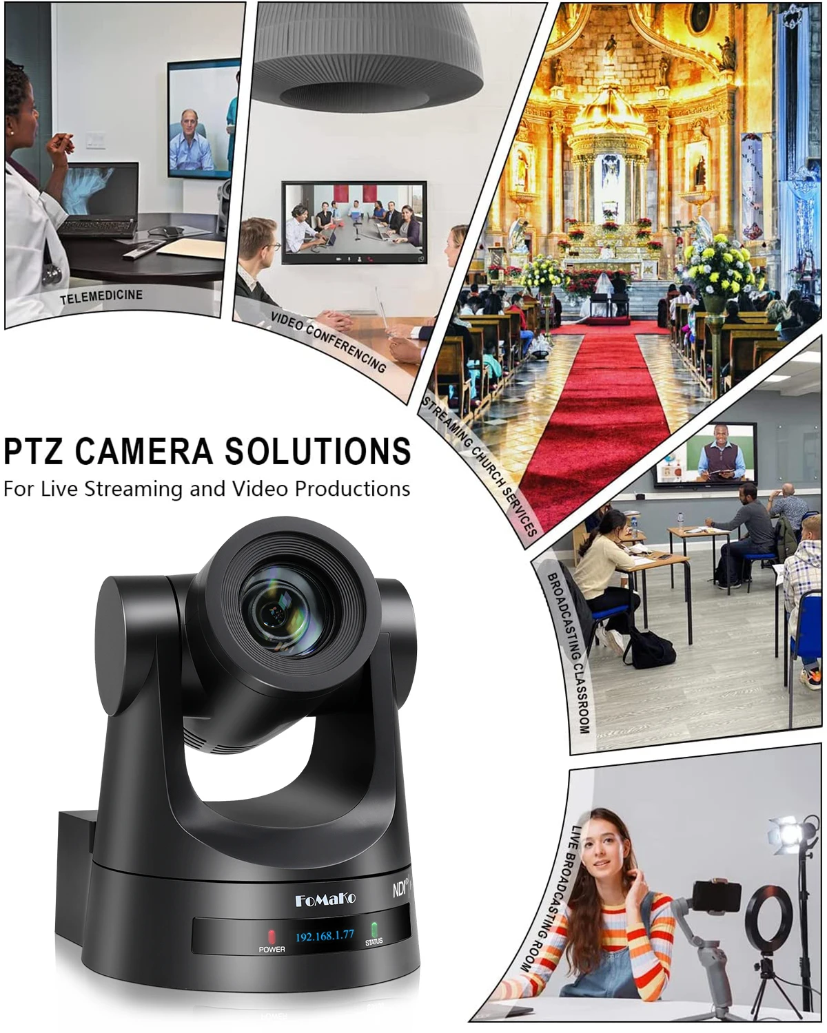 Ptz Camera Facebook Live Streaming Camera Anywii 12x Optical Zoom