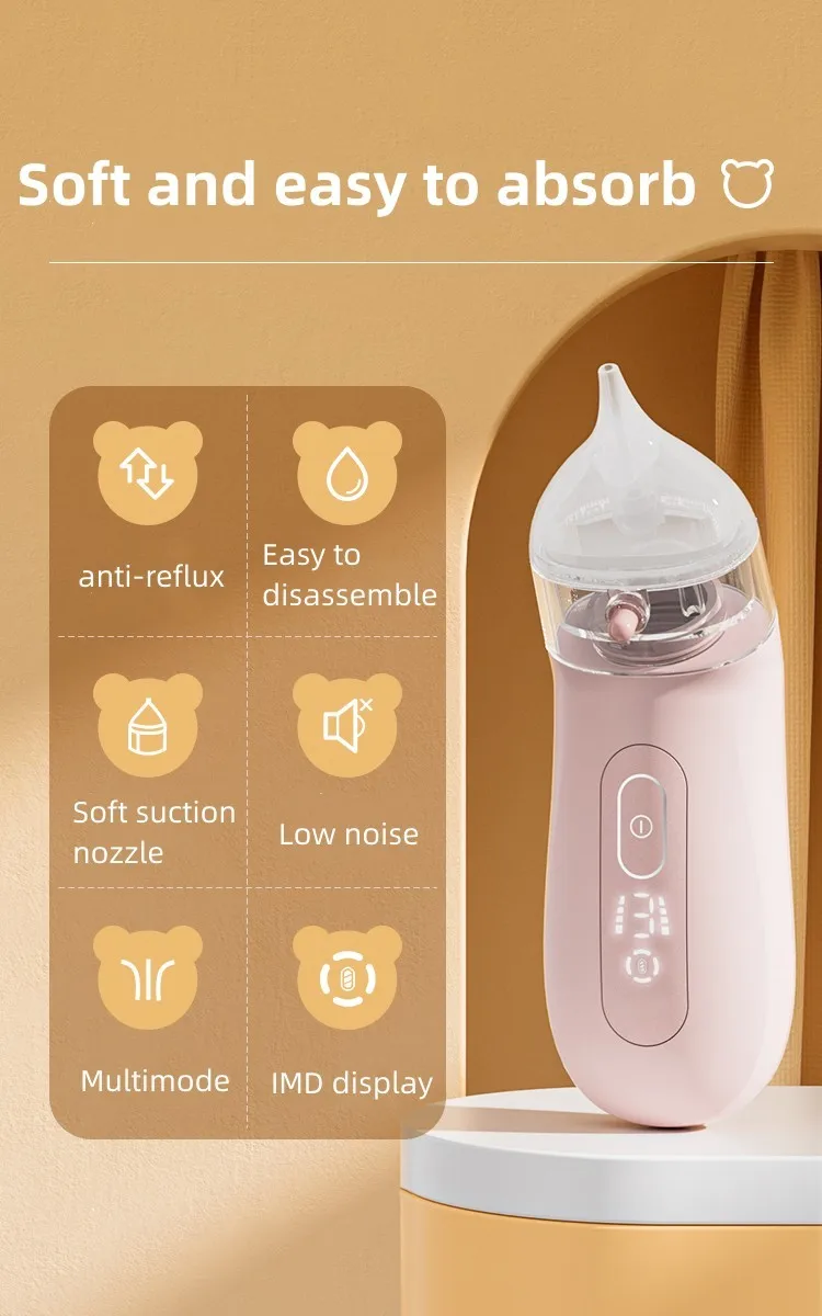 3 Level Electric Baby Nose Aspirator Typec Charging Easy To