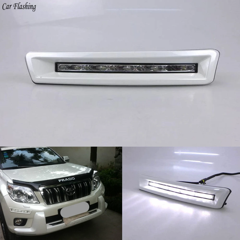 Source 2pcs 12v CAR LED DRL Daytime Running Light for Toyota Prado