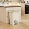 30L Blanc Crème, Motif Chat Porte-Bonheur [Sans Couvercle]