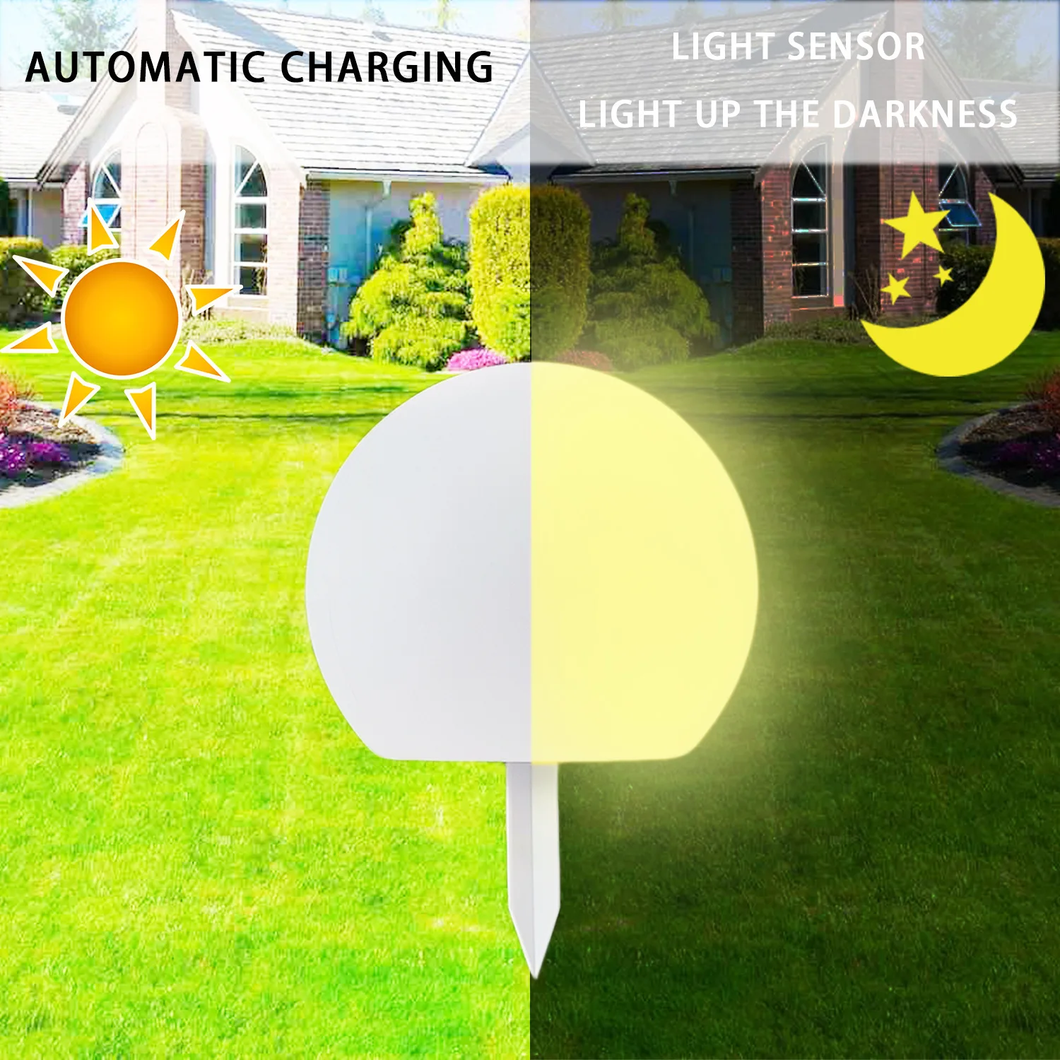 Food-Grade PE Material Explosion-Proof Anti-Fall Dual-Mode Dimming 40cm LED Ball | Kids' Playground Safety Ambient Light