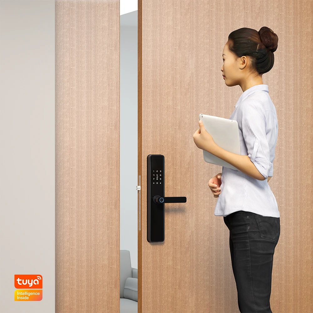 For Eseye Smart Electric Gate Lock Keyless Aluminum Door Entry with Alexa Fingerprint & WiFi Memory Card Data Storage Option