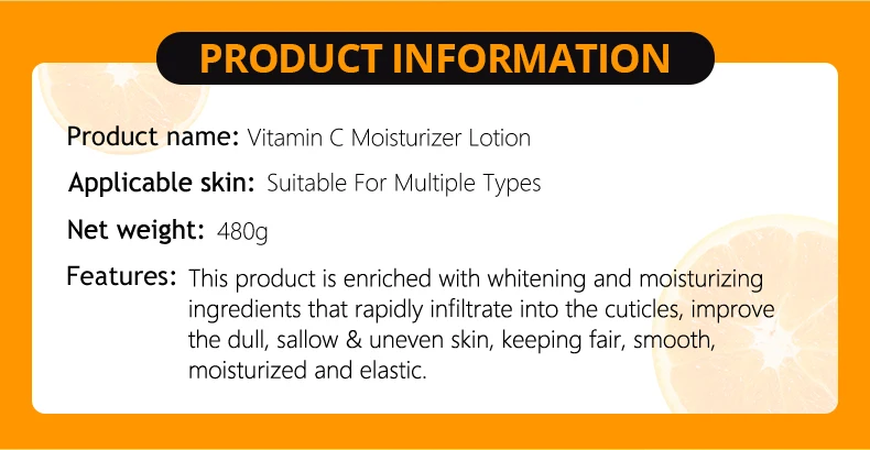 Disaar Vitamin C Body Lotion  Anti-Wrinkle and Whitening Personal Care  for Skin Barrier Repair  Accepts OEM