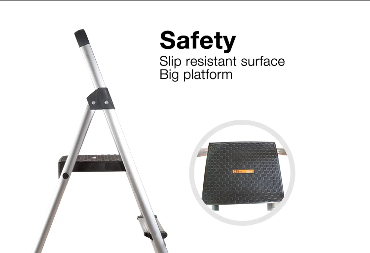 Custom Aluminum Ladder Foldable Step Ladder with Anti slip Mat 3 Step ...