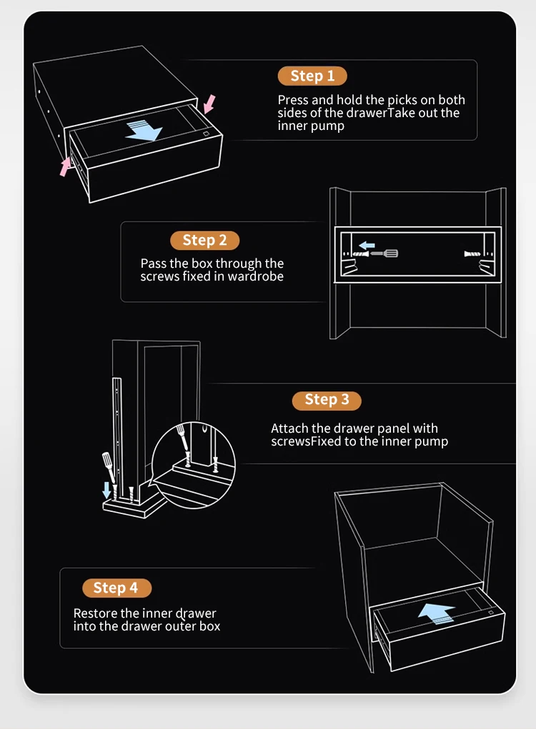 Safe Box for Money Wardrobe Wall Hidden Drawer Lock Fingerprint & Digital Lock CEQ Safe Steel Digital Smart Safe Cabinet factory