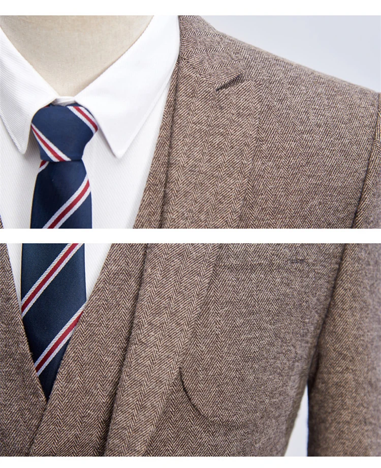 Tweed Italian Design Style For Gentle Men With Custom-made Formal Suit ...