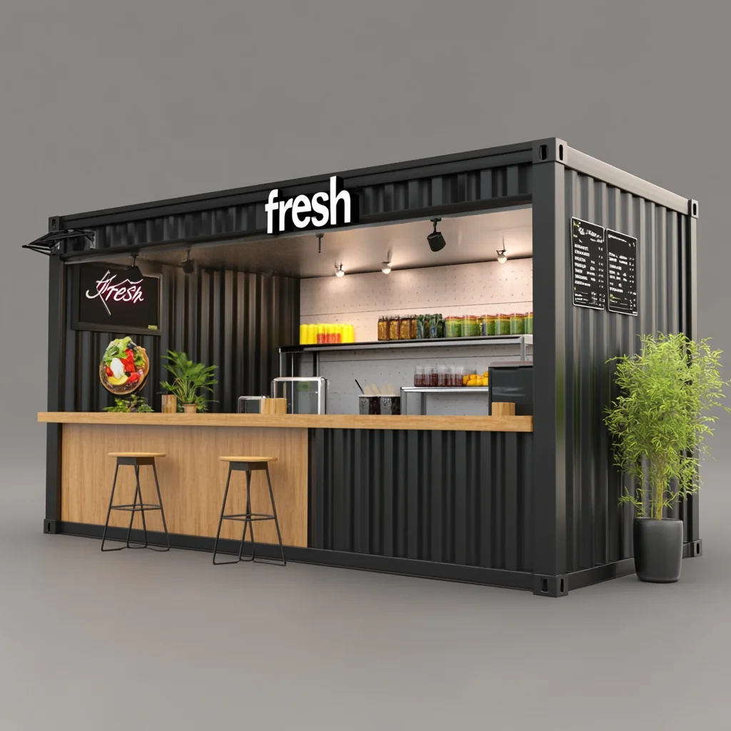 20-40 Foot Modern Prefabricated Container Houses Fast Food Cabin Kiosk Micro Family Coffee Shop Mobile Micro Family Kiosk supplier