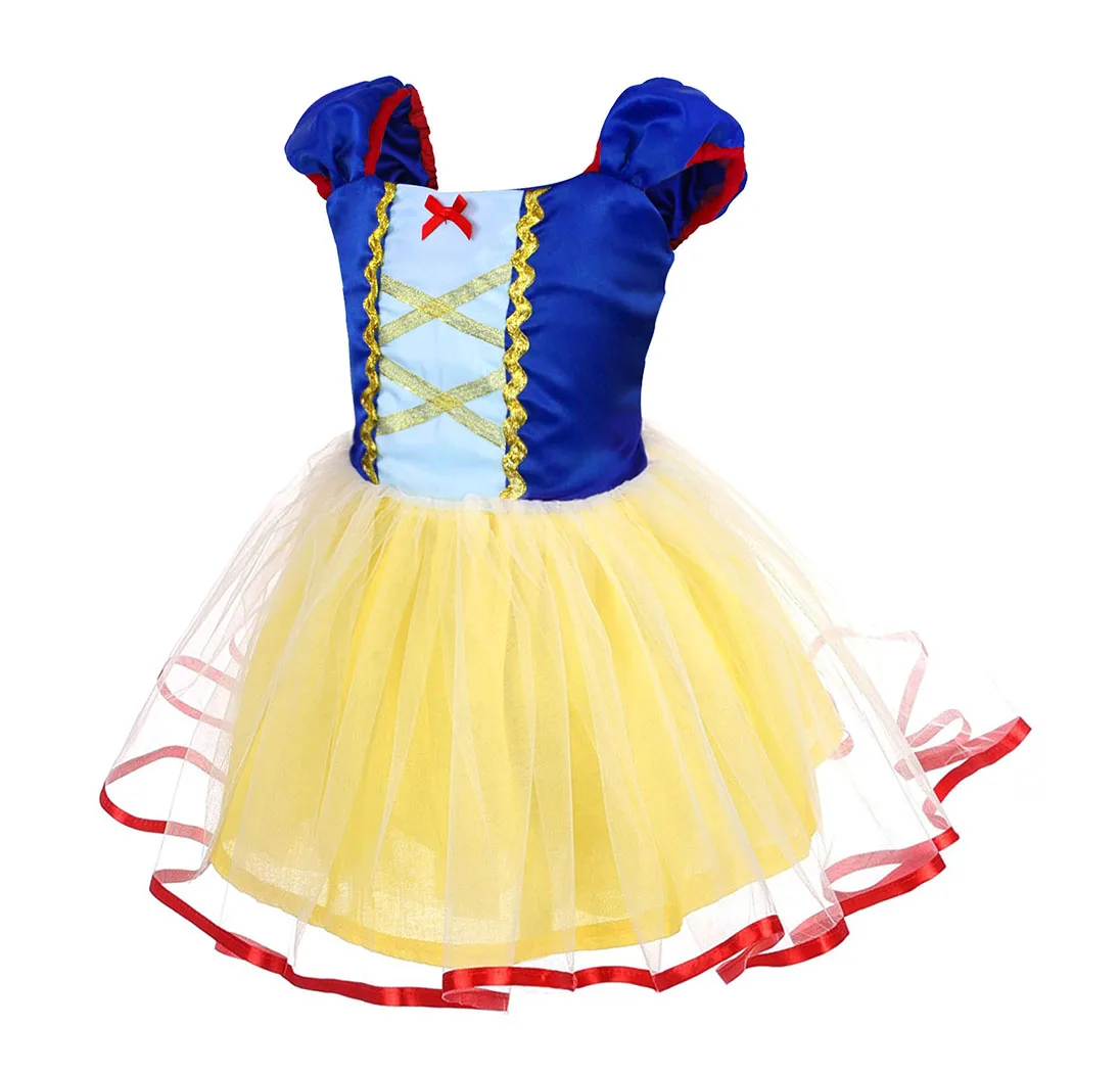 Girls' Snow White Costume for Halloween and Birthday Dress