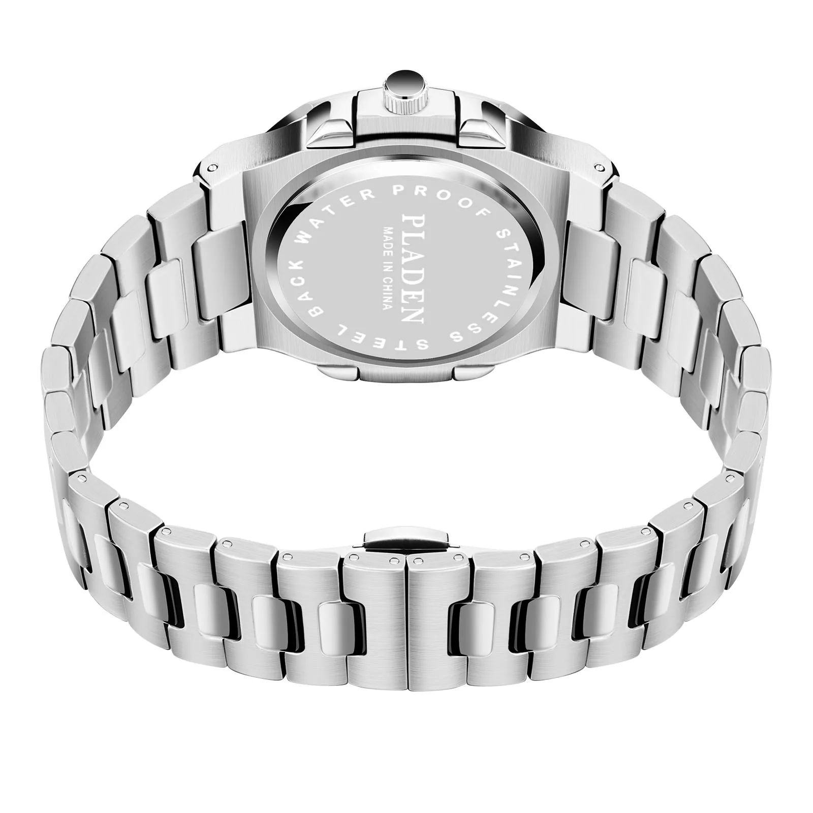 High End Men PLADEN Analog Quartz Wristwatch Elegance Watches Stainless Steel Relojes Hombre China Case OEM