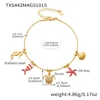 TXS442-golden turtle diy pendant bracelet 19+5cm