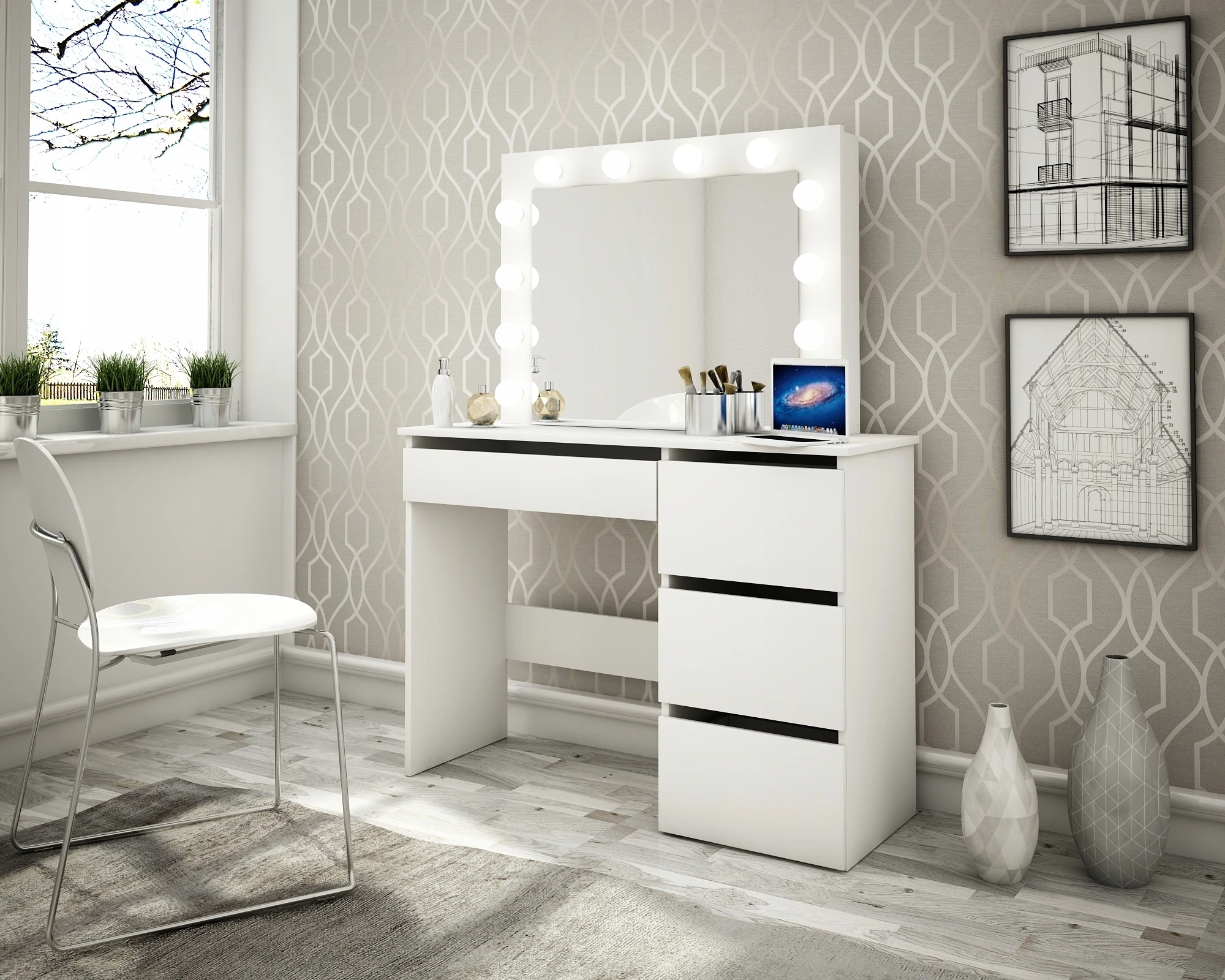 Vanity Dressing Table with Mirror