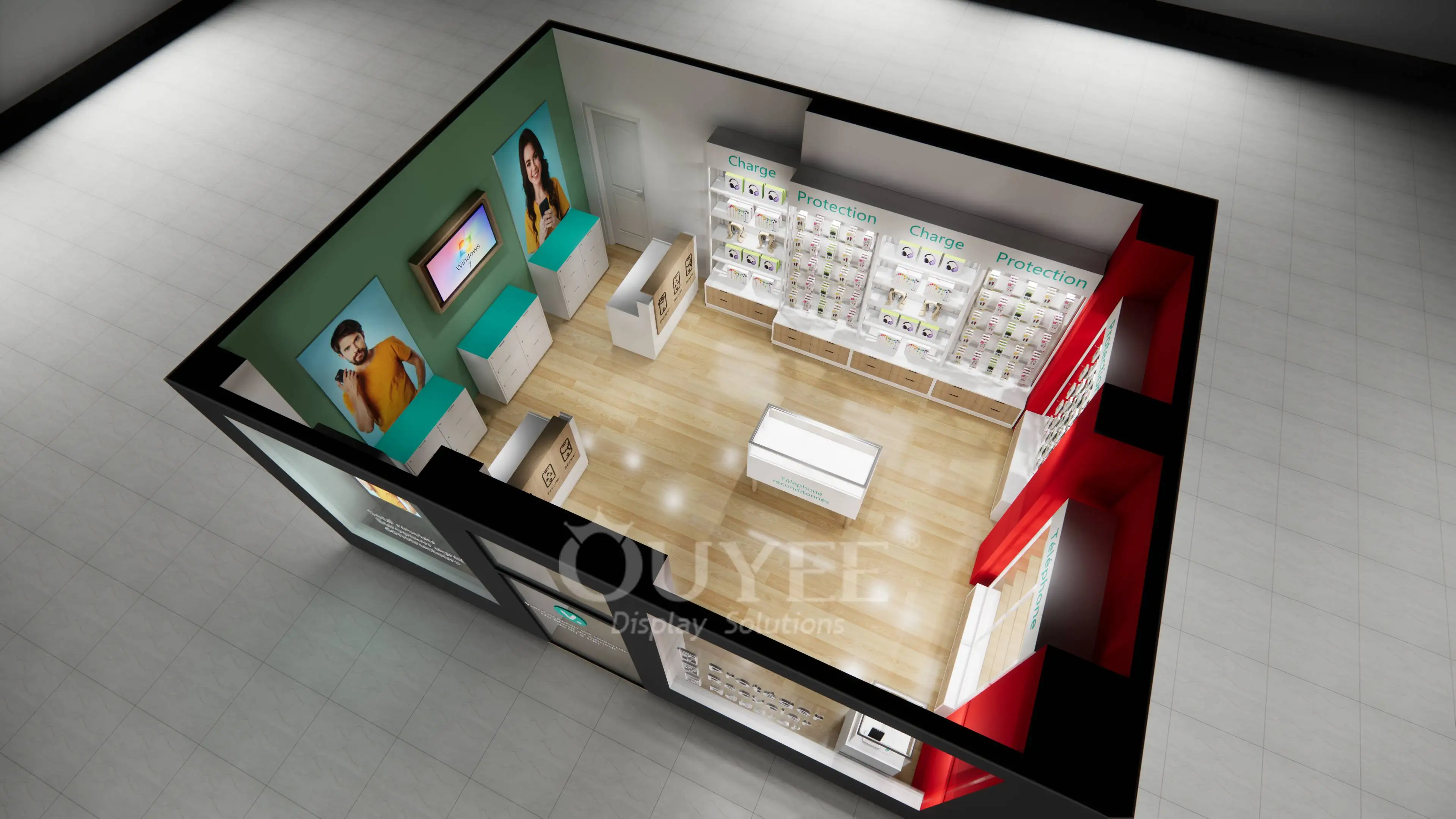 Cellphone Store Display Fixture Phone Display Cabinet Accessories Display Rack Glass Mobile Shop Counter Design