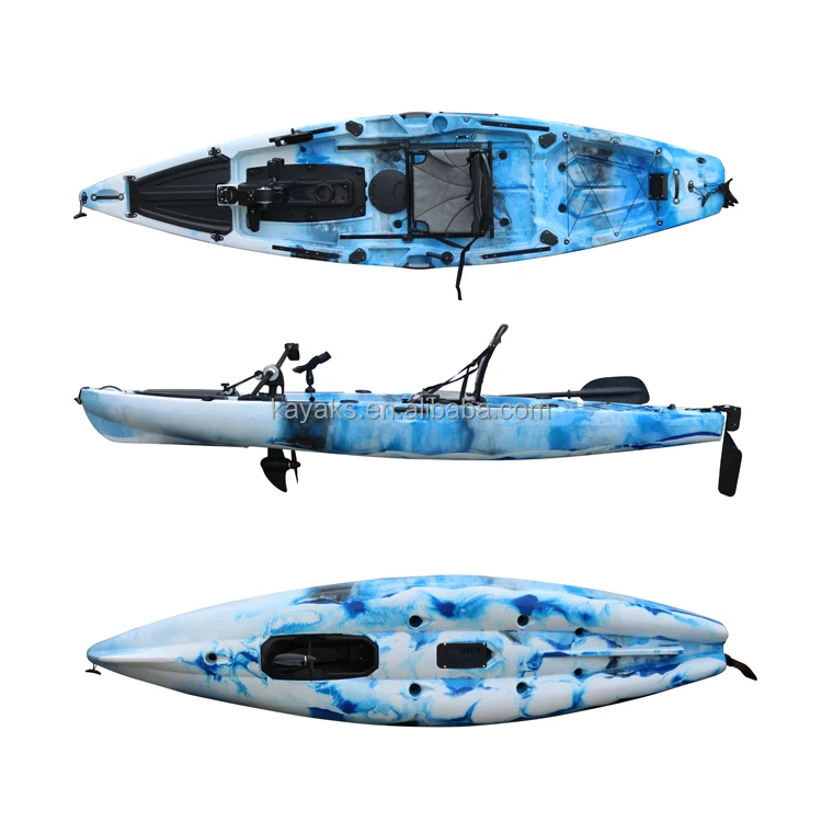 12'ft Single Pedal Foot Drive Fishing Kayak Sitontop Kayak With Pedal