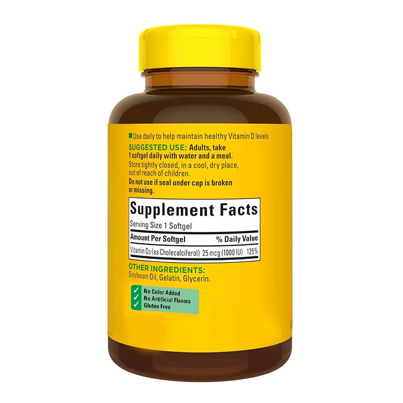 Private Label Vegan Immune Support and Bone & Teeth Soft Capsules Supplement Healthy Muscle Halal 5000iu Vitamin D3 Softgels