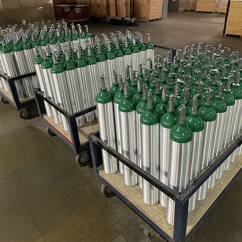 High Pressure Portable ME Size Aluminium Oxygen Cylinder with CGA870 Valve ISO7866 DOT3AL Oxygen Gas Cylinders