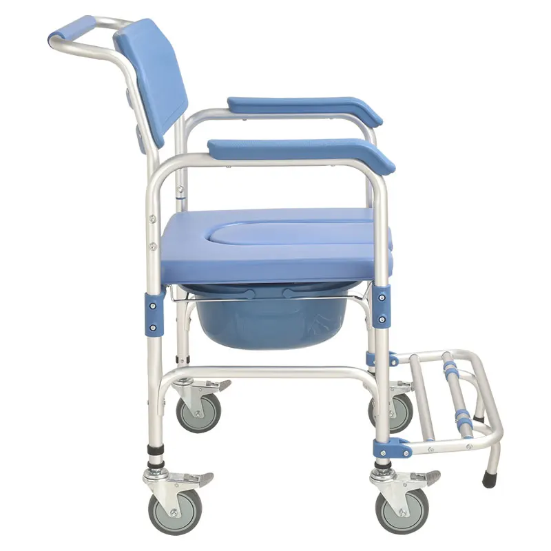 Aluminum Folding Height Adjustable Commode Chair for Disable