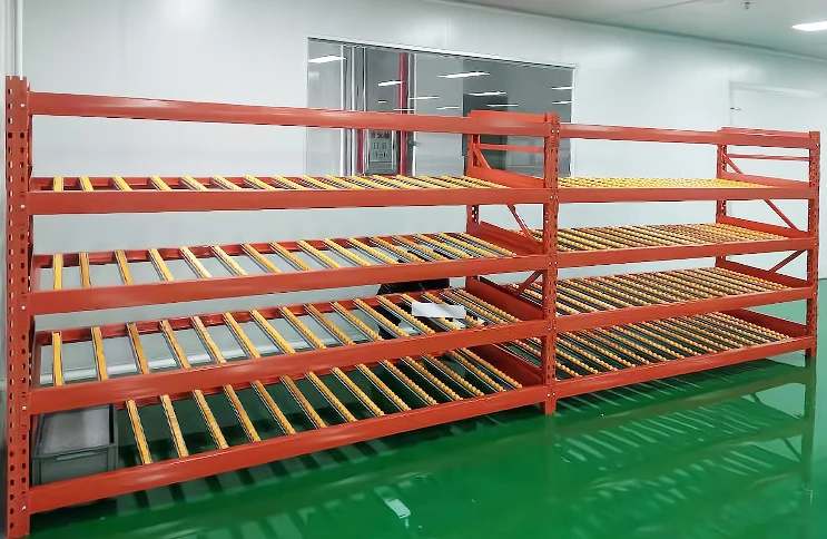 Sliding Sorting Fluent Shelf Lean Tube Goods Rack Warehouse Roller Type ...