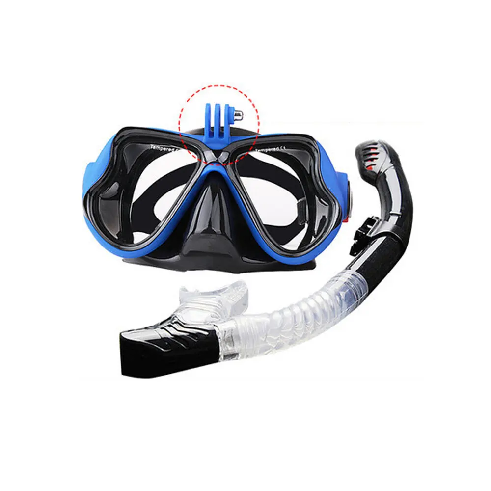 Anti-Fog Scuba Snorkeling Camera Diving Mask Tempered Glass Swimming ...