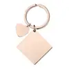 (Oro rosa) Llavero inclinado de corazón de melocotón de 30*30mm (ensamblado)
