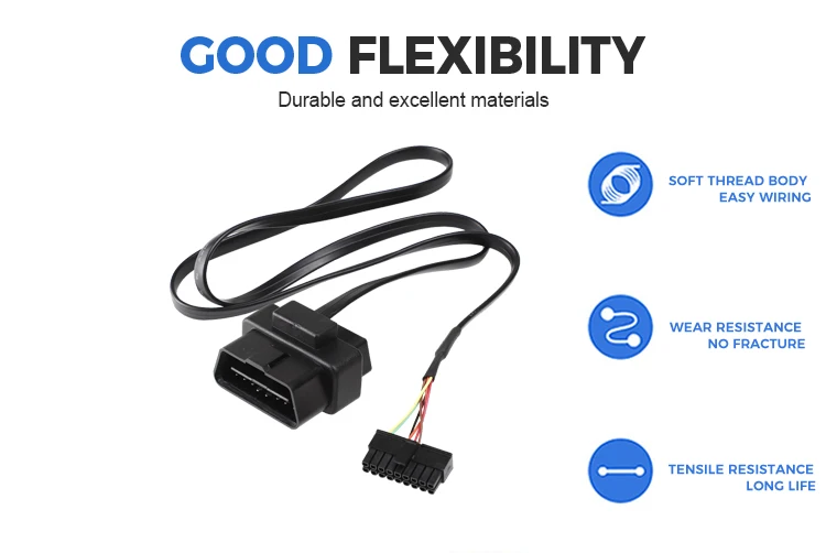 female to molex 18pin housing obd obd216pin t flat cable for obd2 fault code reading-5