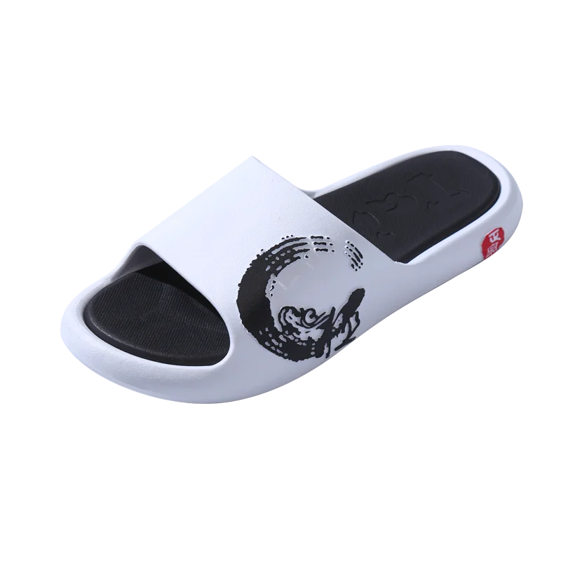 2024 Fashion Wholesale Custom Casual Flip Flop Rubber Flat Beach Home Indoor Unisex Pvc Print Slide Sandals Shoes Women Men