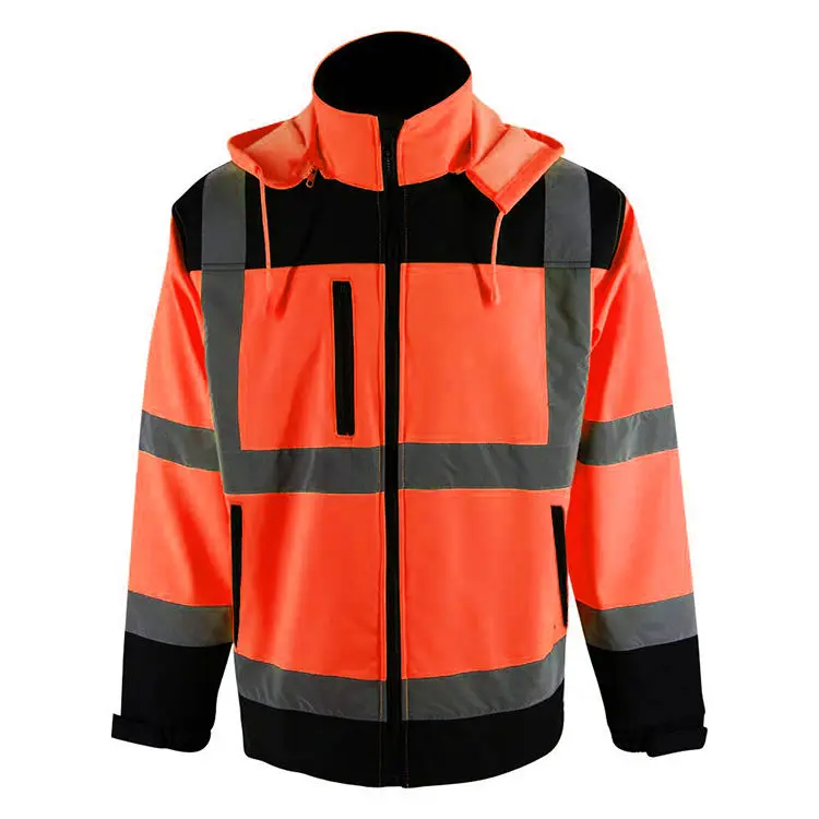 Waterproof Lightweight SoftShell Reflective Hi Vis Construction Safety Jacket